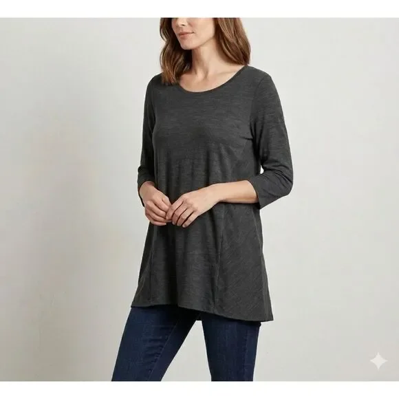 J Jill Pure Jill Swing Tunic Top Womens Sz S stretch minimalist lagenlook casual - Picture 1 of 9